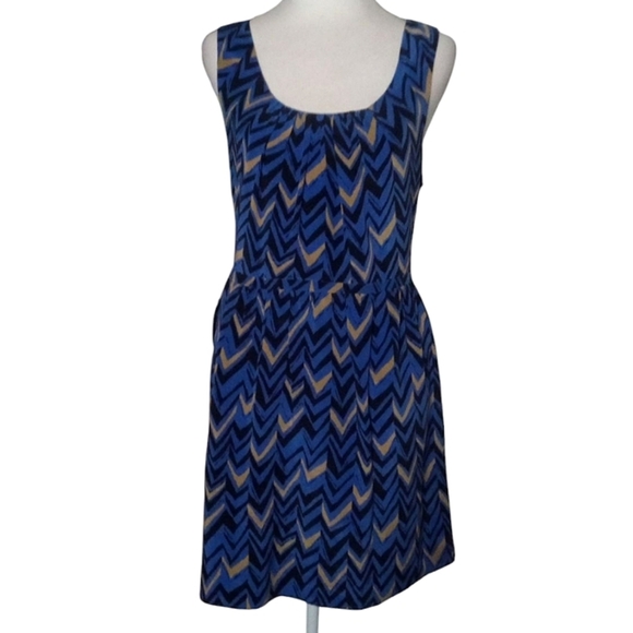 Madewell Broadway & Broome Chevron Silk Twist Back Midi Dress ASO Hannah McKay - Picture 2 of 10